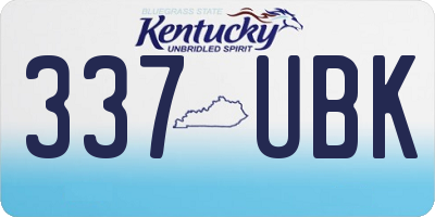 KY license plate 337UBK