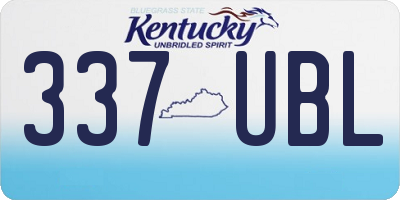 KY license plate 337UBL