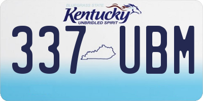 KY license plate 337UBM