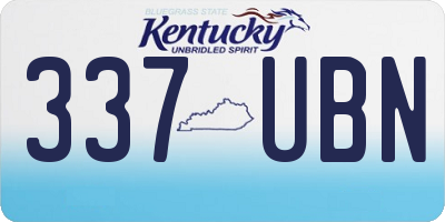 KY license plate 337UBN