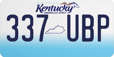 KY license plate 337UBP