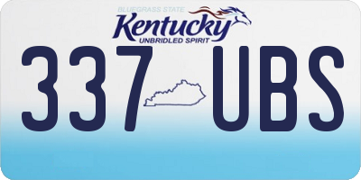 KY license plate 337UBS