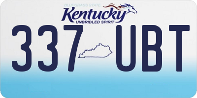 KY license plate 337UBT