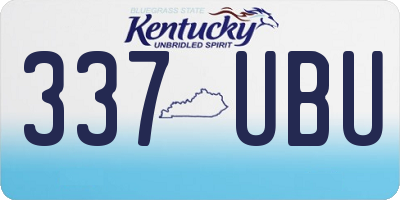 KY license plate 337UBU