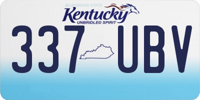 KY license plate 337UBV