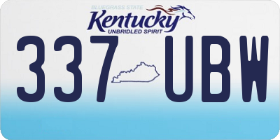 KY license plate 337UBW