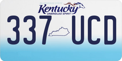 KY license plate 337UCD