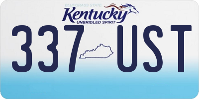 KY license plate 337UST