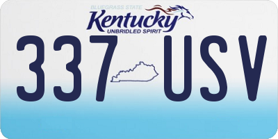 KY license plate 337USV
