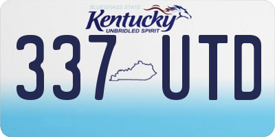 KY license plate 337UTD