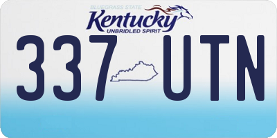 KY license plate 337UTN