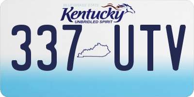 KY license plate 337UTV