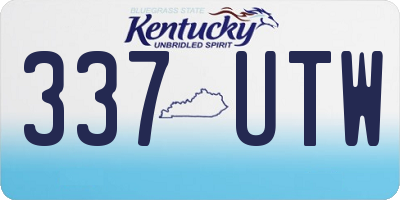KY license plate 337UTW