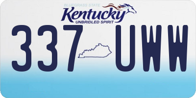 KY license plate 337UWW