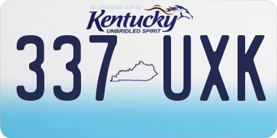 KY license plate 337UXK