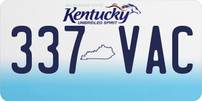 KY license plate 337VAC