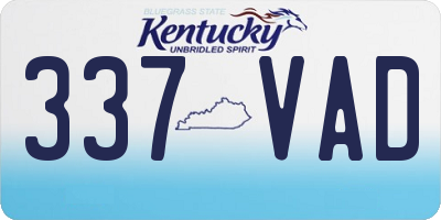 KY license plate 337VAD