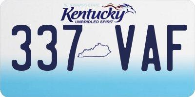 KY license plate 337VAF
