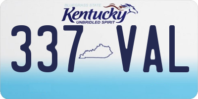 KY license plate 337VAL