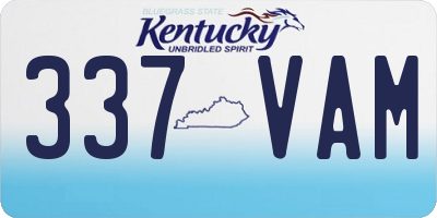 KY license plate 337VAM