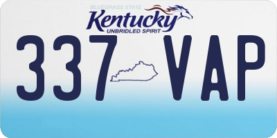 KY license plate 337VAP
