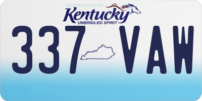KY license plate 337VAW