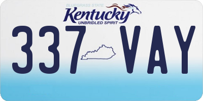 KY license plate 337VAY