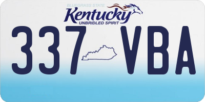 KY license plate 337VBA