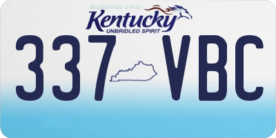 KY license plate 337VBC