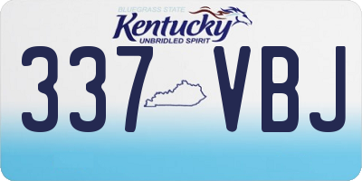 KY license plate 337VBJ