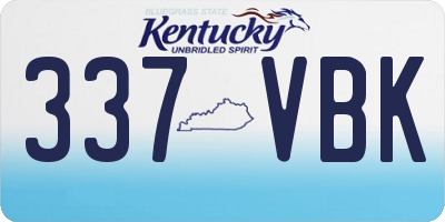 KY license plate 337VBK