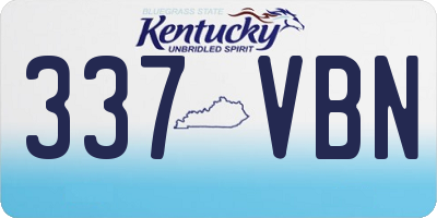 KY license plate 337VBN