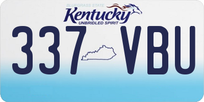 KY license plate 337VBU
