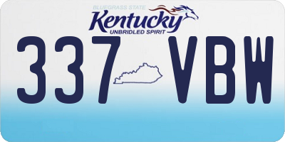 KY license plate 337VBW