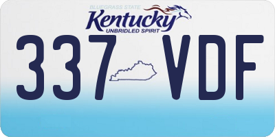 KY license plate 337VDF