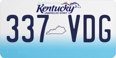 KY license plate 337VDG