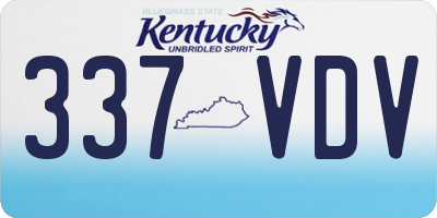 KY license plate 337VDV