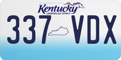 KY license plate 337VDX