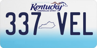 KY license plate 337VEL