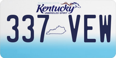 KY license plate 337VEW