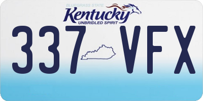 KY license plate 337VFX