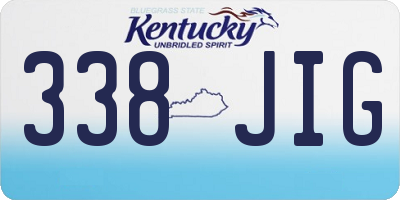 KY license plate 338JIG