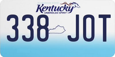 KY license plate 338JOT