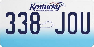 KY license plate 338JOU