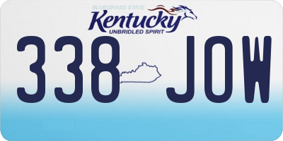 KY license plate 338JOW