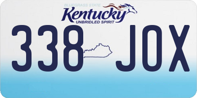 KY license plate 338JOX