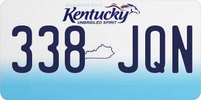 KY license plate 338JQN