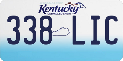 KY license plate 338LIC