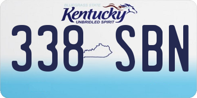 KY license plate 338SBN