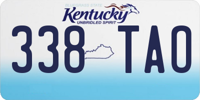 KY license plate 338TAO
